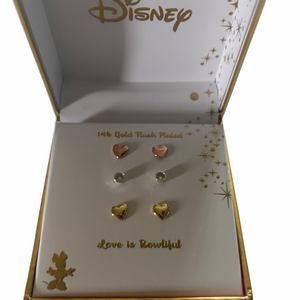 Disney Minnie Mouse Rose Gold Two Tone Cubic Zirconia Earrings